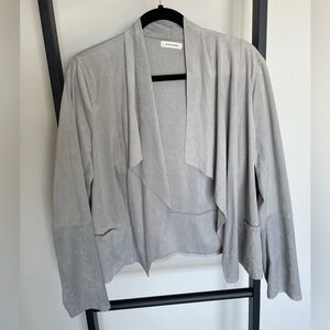 Max Studio Light Gray Women's open cascading cardigan